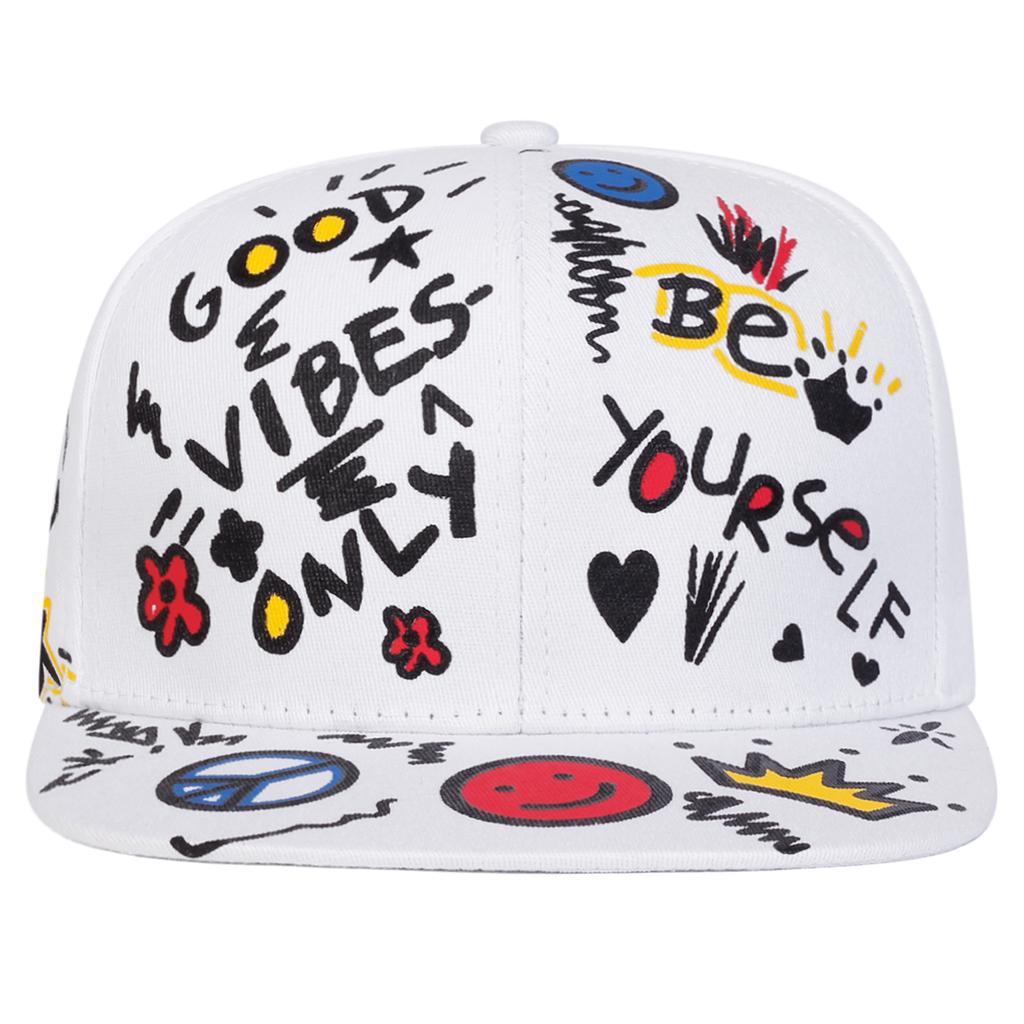 Unisex Smiling Graffiti Print Hip-hop Hats Fashion Spring Autumn Outdoor Adjustable Casual Baseball Caps Sunscreen Hat