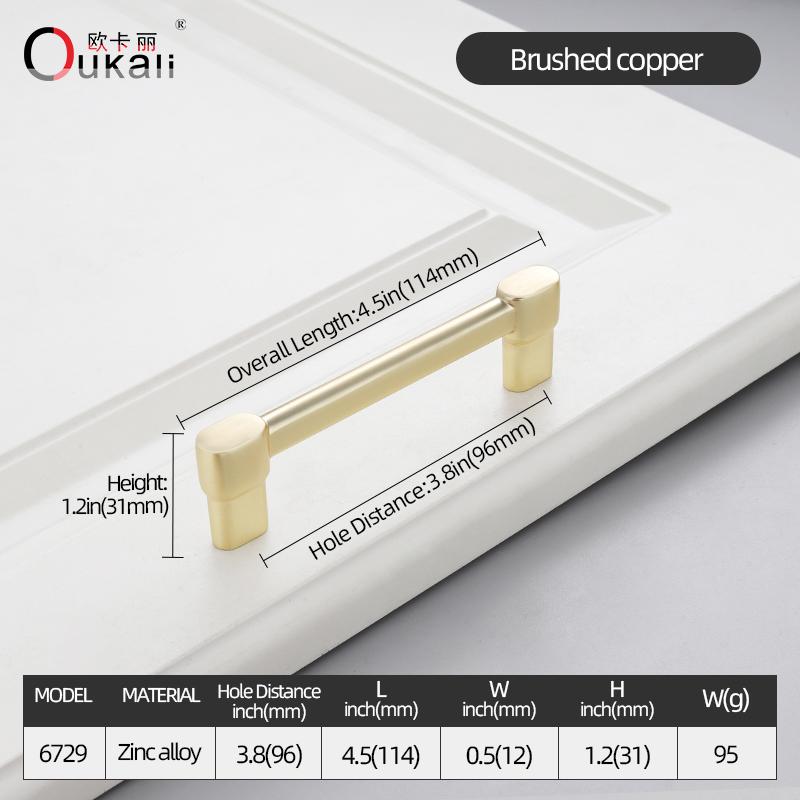 Oukali Modern Furniture Cabinet Knob New Release Zinc Alloy Kitchen Bathroom Living Room Wardrobe/Dresser Modern Home Handle
