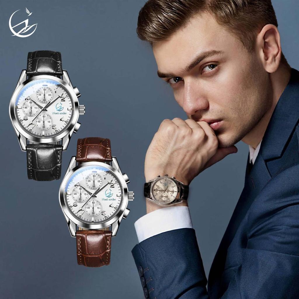 Часы arche Business Quartz Arm Watch с циферблатом из нержавеющей стали, светящиеся, водонепроницаемые, подарочные, памятные, серебряные и коричневые, арабские, мужские, легко читаемые