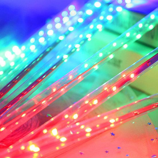 Светодиодный метеорный дождь, 8 лампочек, бусины, 144 солнечных батарей, уличный декор рождественской елки