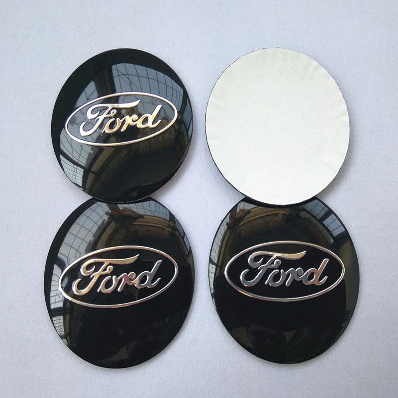 Stylish 4pcs 56mm Auto Car Wheel Center Cap Emblem Decal Sticker For Ford Black And Blue