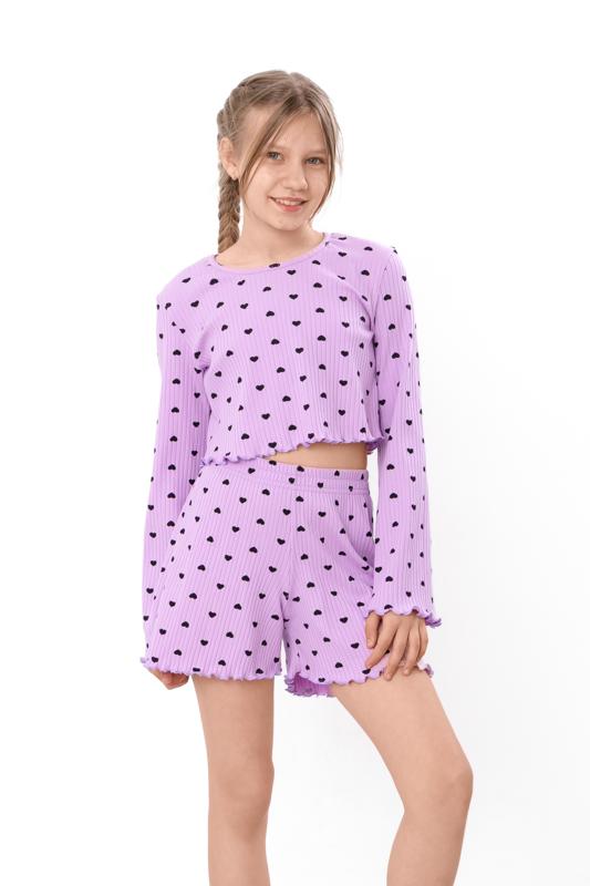 Girls Loungewear Set with Crop Top and Shorts, Summer 6497-097 HC