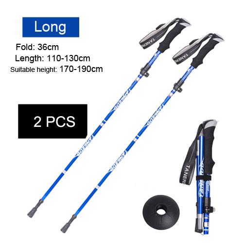 2 шт./лот, 5 секций, уличные складные треккинговые палки, портативная походная трость для скандинавских пожилых людей, телескопическая клубная палка, легко помещается в сумку
