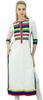 Phagun Women Designer Cotton Tunic White Solid Straight Kurti Casual