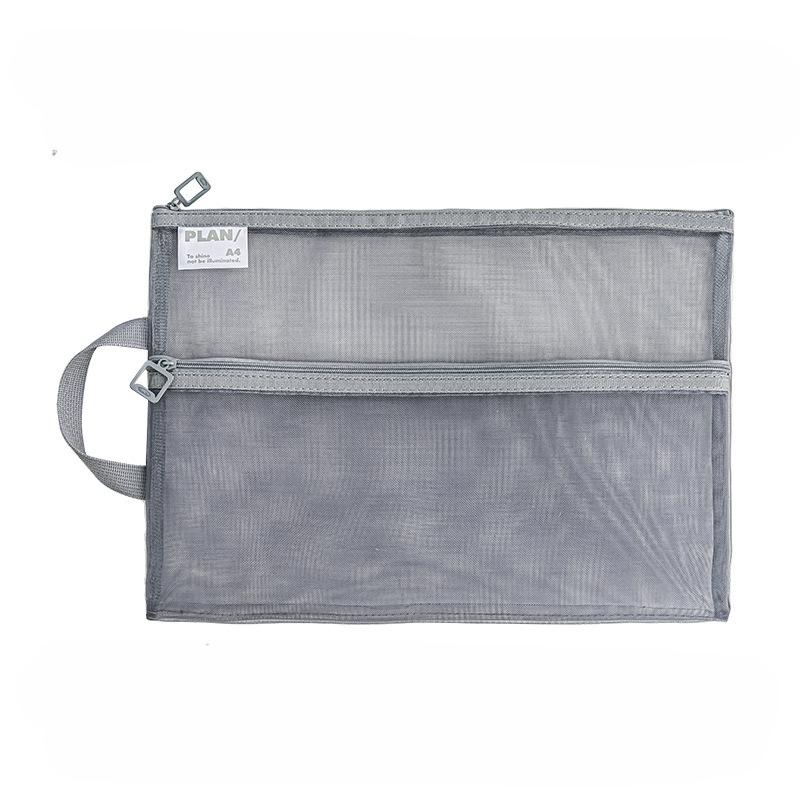 Прозрачная сумка для файлов Нейлоновая сетка на молнии Тестовая бумага Информационная сумка Сумка для хранения файлов Офисная сумка для студентов А5