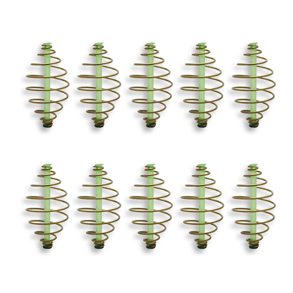 10pcs Fishing Spring Feeder Carp Fishing Equipment Tools Feeder Basket Bait Thrower Feeder Coil Inline Method Feeder