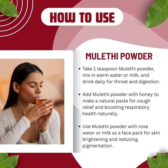 Brijbooti Mulethi Powder for Skin Care -(200 Gr) | Yashtimadhu | Liquorice | Glycyrrhiza glabra | Skin Glowing | Jeshthamadh |