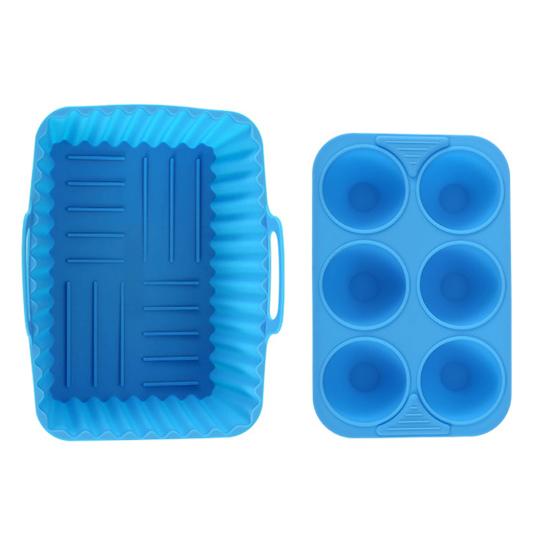 Подложки для фритюрницы Силиконовый противень для выпечки Прямоугольная антипригарная форма для кексов Желе Пудинг Можно мыть в посудомоечной машине Аксессуары для фритюрницы