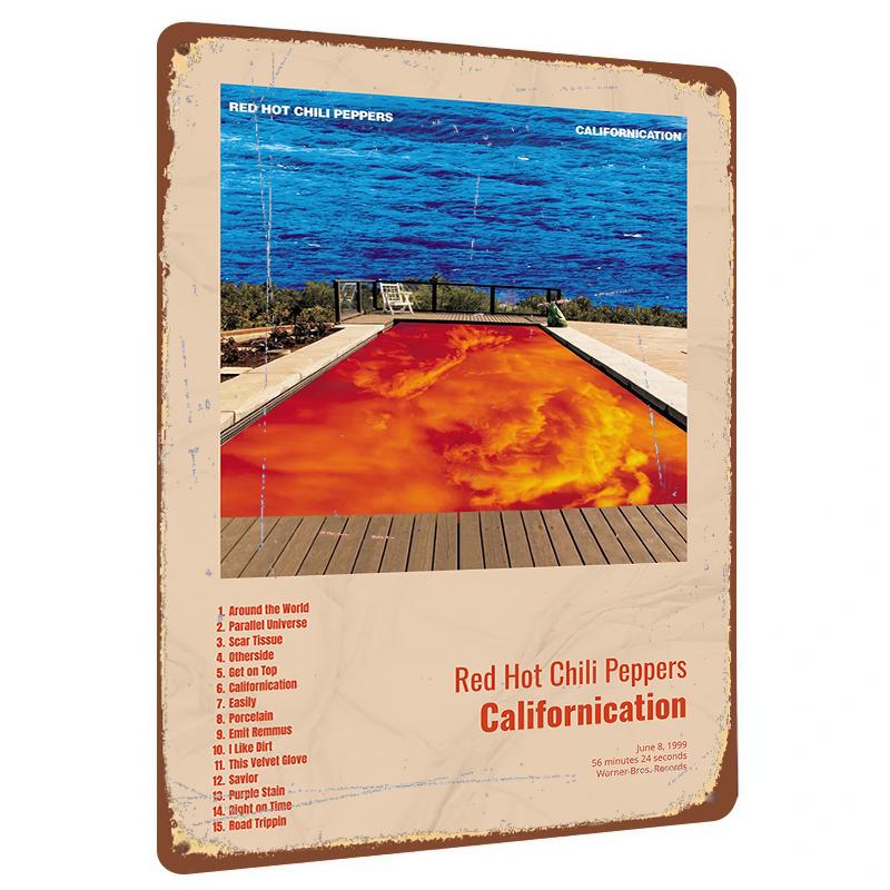 Red Hot Chili Peppers Californication Album Cover Art Metal Tin Sign Vintage Music Poster Wall Decor