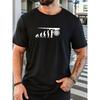 Male Human Evolution and Cannon Pattern Summer Casual Crew Neck Short T-Shirt