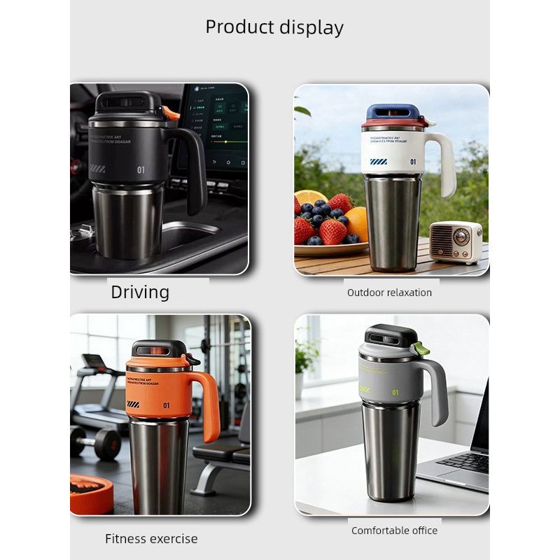 2026 Model Stainless Steel Large-Capacity Thermos Cup for Men, Outdoor Ice Cup, Portable Travel Cup, Car Cup, Straw Water Cup