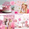 Pink Red Party Decorations kits for Girls Women with Happy Birthday Banner,