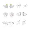 Earrings Leave It On 6 Pair Set Compatible with Metal Allergies Second Piercing Earrings Set Ladies 18K Coating Allergy Friendly Cute Smaller 925