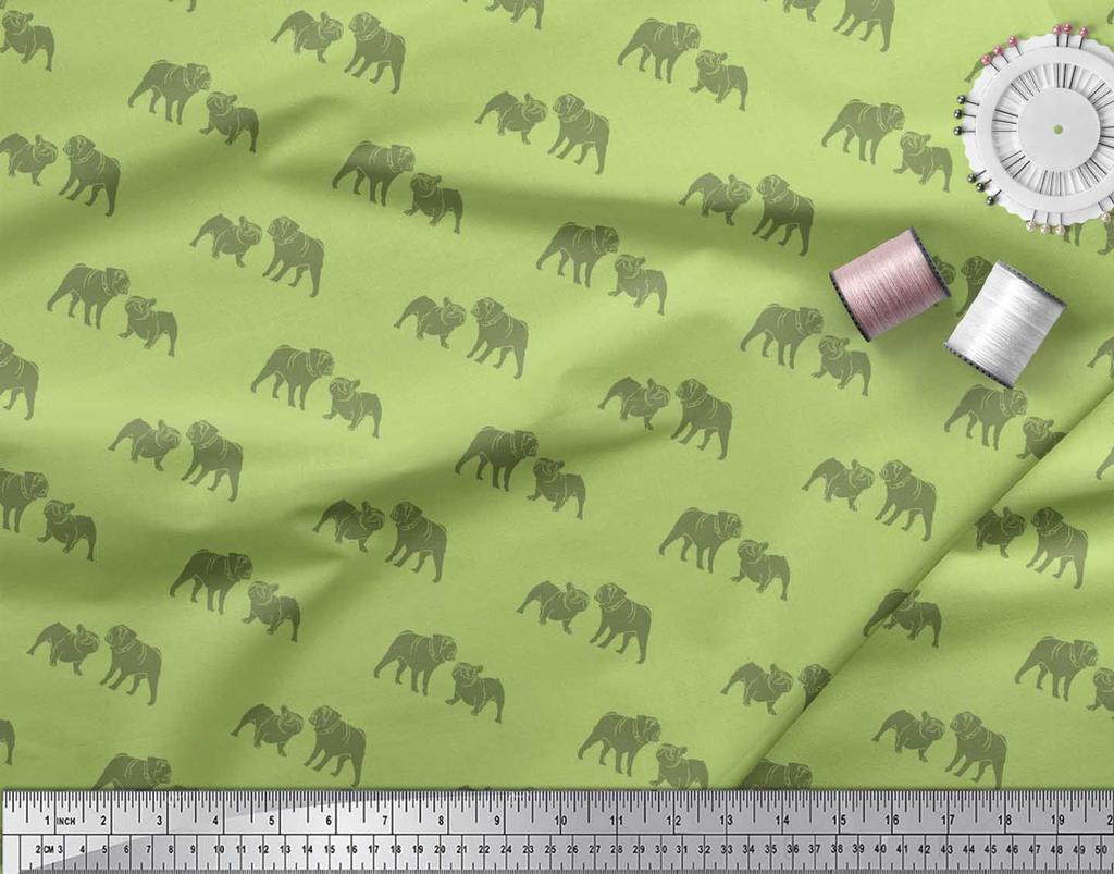 Soimoi Японская креп-сатиновая ткань с принтом Bull Dog на метр шириной 42 дюйма