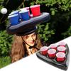 Triangle Cap Toss Game Hat Beverage Cup Mats Party Toss Game Inflatable Pong Hat  Garden Party