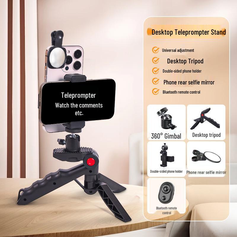 Двусторонний ручной и настольный телесуфлер для телефонов - Многофункциональный с поддержкой двух камер и отображением субтитров