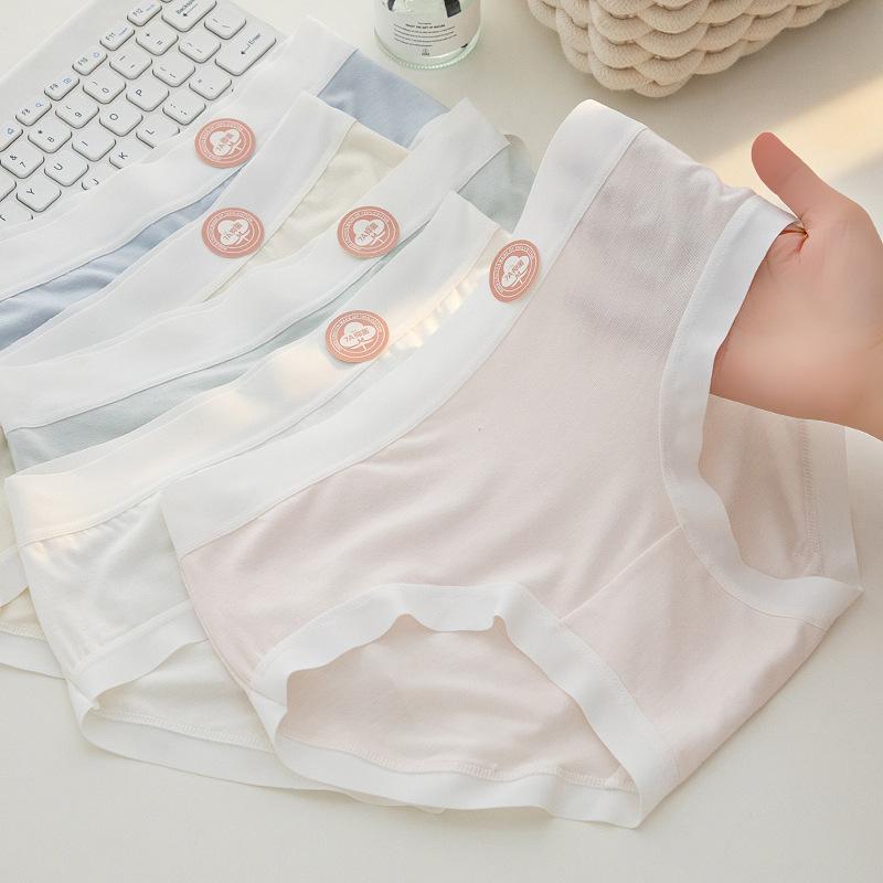 Нижнее белье для девочек Naked Seamless из чистого хлопка с антибактериальным промежностным швом 7A, узкие трусы с треугольным поясом