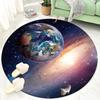 3D Синий Земля Круглый Ковер Вселенная Мультяшная Декор Комнаты Прикроватный Ковер для Гостиной Коврик под Стул для Мальчика Противоскользящий Ковер для Гостиной