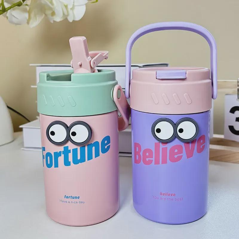 Innovative 316 Stainless Steel Straw Thermos: Portable Tea-Separation Vacuum Cup for Flowers and Tea