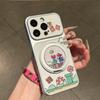 Вращающийся держатель Mario подходит для чехла для мобильного телефона Apple 17Pro с большим окном IP16/15, гальваническое покрытие 14, мелкие отверстия 13, наборы
