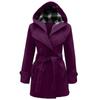Winter Coat Ladies Girls Hooded Comfortable Warm Jacket Womens Belted Elegant Plus Size Long Sleeve