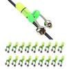 20pcs LED Night Fishing Rod Bite Bait Alarm Light with Double Bells Ring Fish Bite Alarm Indicator