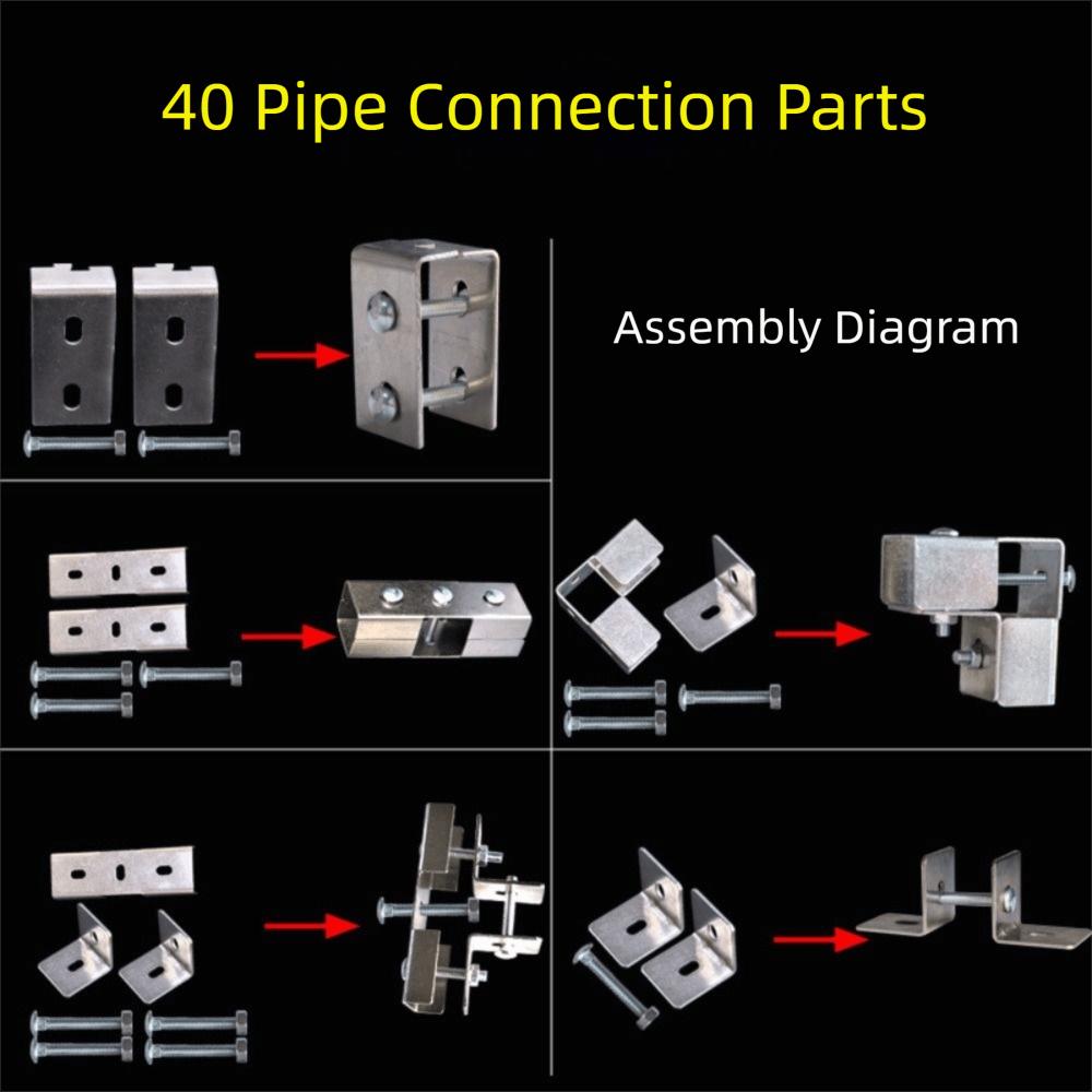 solderless Square Tube Connector 40*40mm Clip Fastener Steel Joint Connector  Storage Rack