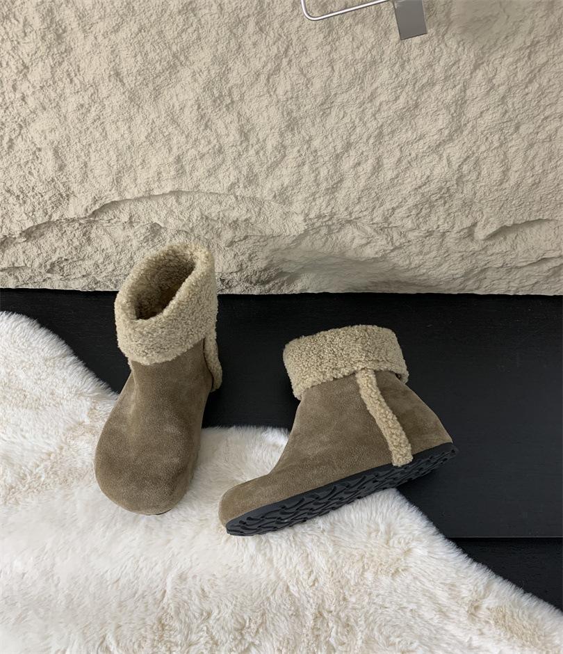 Inner Heightening Snow Boots 2025 Autumn and Winter New Korean Version Plush Short Boots Fluffy Shoes