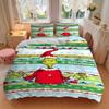 3Pcs Grinchmas Festive Celebration Bedding Sets For All Sizes New 3D Printed Bed Cover Comforter Duvet Cover Pillowcase Bedroom Decoration