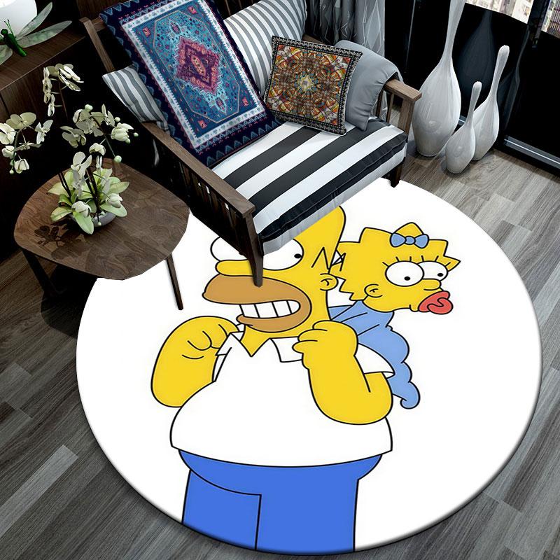 Maggie Simpson pattern round rug,Carpet Rug for Living Room Bedroom Playroom ,Non-slip Floor Mat,Holiday Gifts and Birthday Gifts.