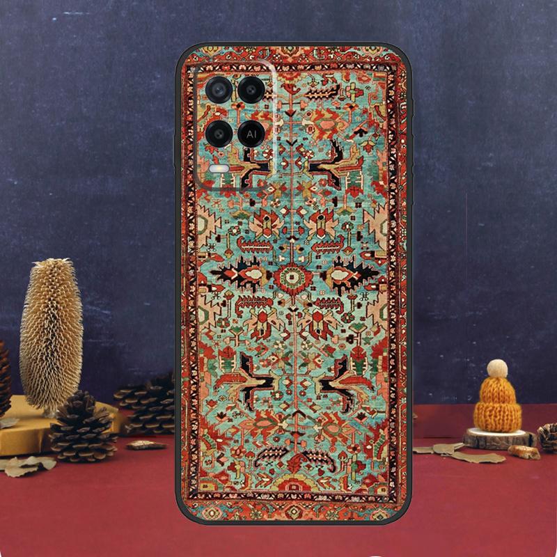 Persian Carpet Floral Pattern For OPPO A58 A78 A98 A15 A16 A17 A76 A96 A77 A52 A72 A5 A9 A79 A94 A74 A57S A53S A54S Case