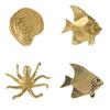Retro Cabinet Door Knobs Luxury Wardrobe Drawer Pulls Trendy Shell Fish Brass Handle  Cupboard
