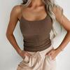 Новый летний женский вязаный топ на бретелях, сексуальный жилет на бретельках, повседневный 2024, облегающие майки, базовые короткие топы, женские эластичные однотонные модные женские костюмы 85