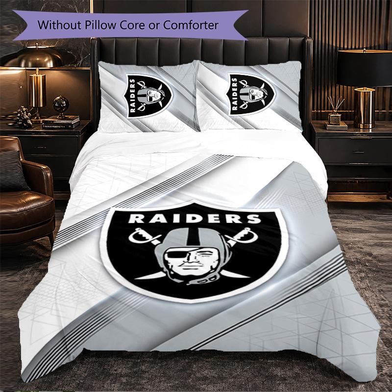 Las Vegas Raiders Pattern Microfiber 3Pcs Bedding Set Decor Duvet Cover Set For Bedroom Home Use