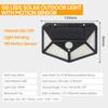 Solar Wall Light Motion Sensor 100 LEDs Outdoor Waterproof Solar LED Wall Lamp PIR Solar Powered