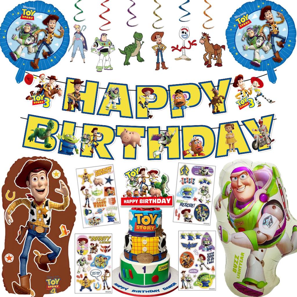 Creowell Toy Story Birthday Decorations, Happy Birthday Balloons, Happy Birthday Character Party Balloons, Boys' Decorations, Celebration,