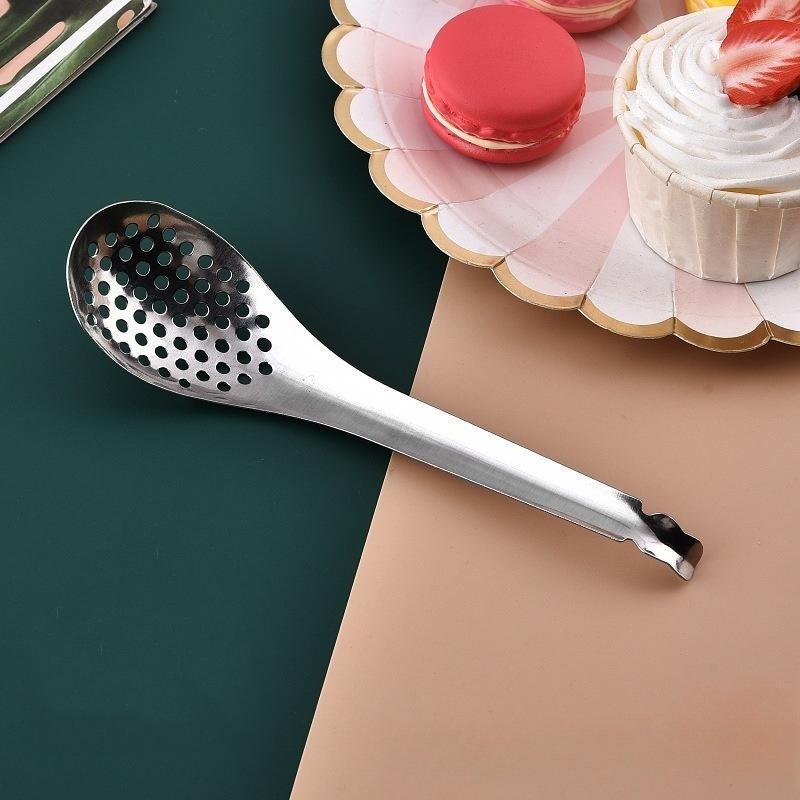 Кухонная ложка из нержавеющей стали 410 с отверстиями для икры, ложка-сито для соуса из икры, прочные кухонные гаджеты для приготовления пищи