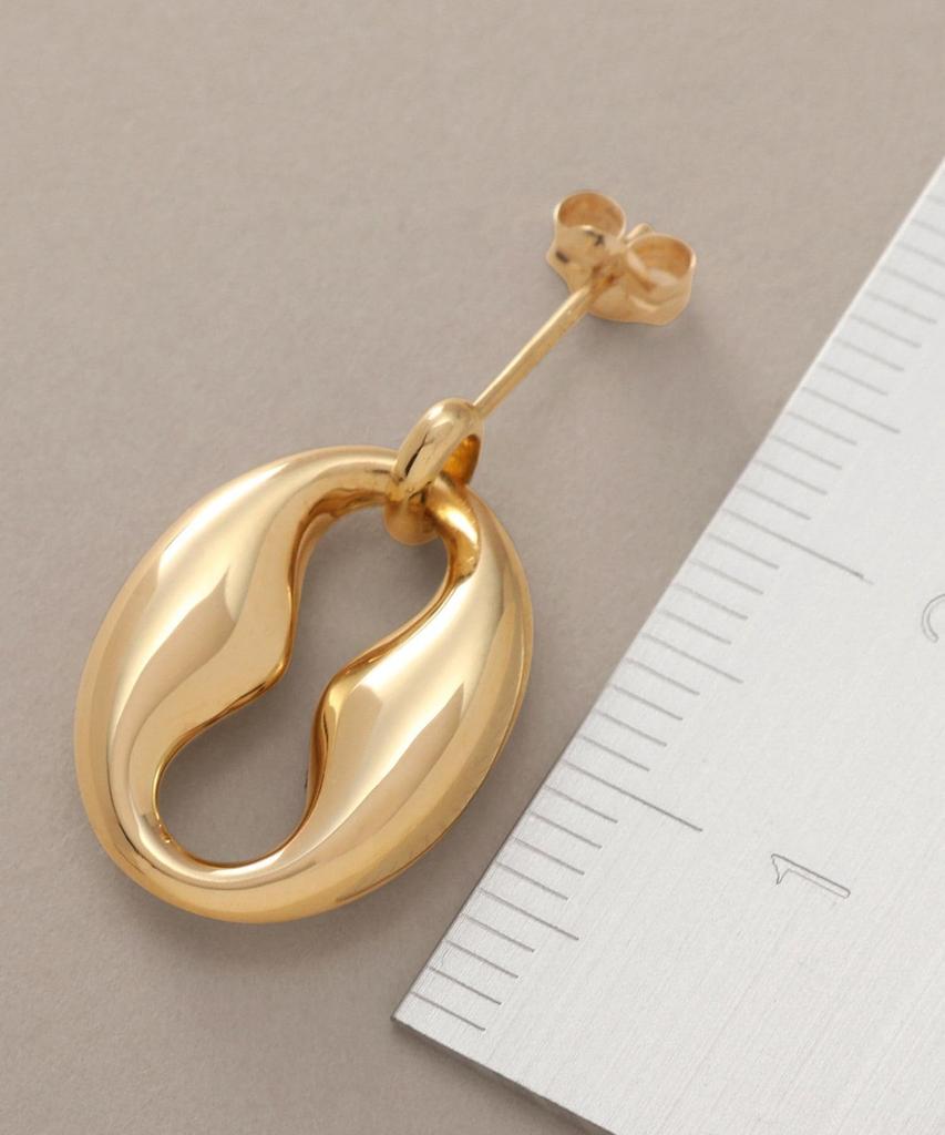 Серьги K10 Полые Серьги-гвоздики с Морским мотивом 40576628 Желтое золото 00 [Кокошник] Женские (100)