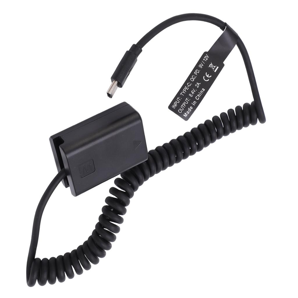 Type C Power Adapter DC Coupler FW50 Full Decoded Dummy Battery for Sony A6000 A6500 A9 A7