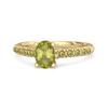 Peridot Pavé Band Classic Statement Ring - Sterling Silver Gold Vermeil