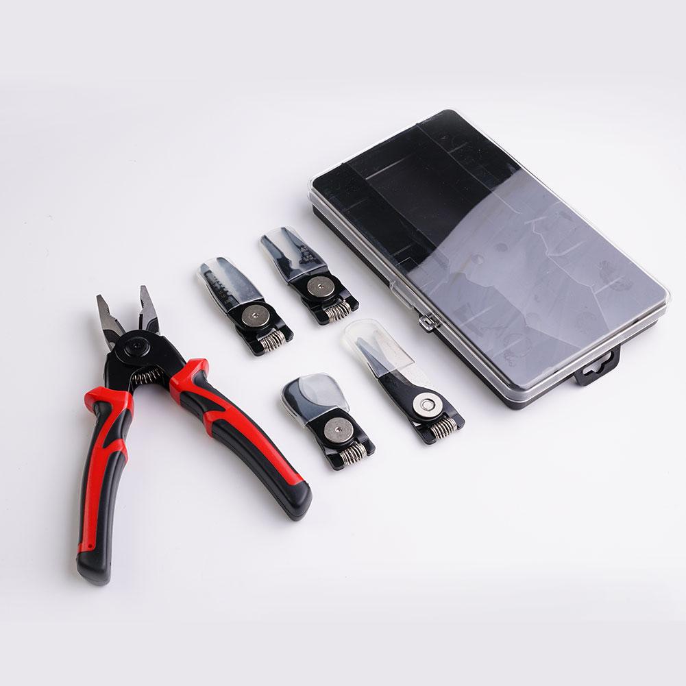 5-in-1 Multi-functional Head Changing Pliers Special Suit for Cutting, Stripping and Crimping Electricians