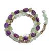Natural Amethyst Smoky Quartz Aventurine Gemstone Beads Necklace 17" UB-4243 UB-4243