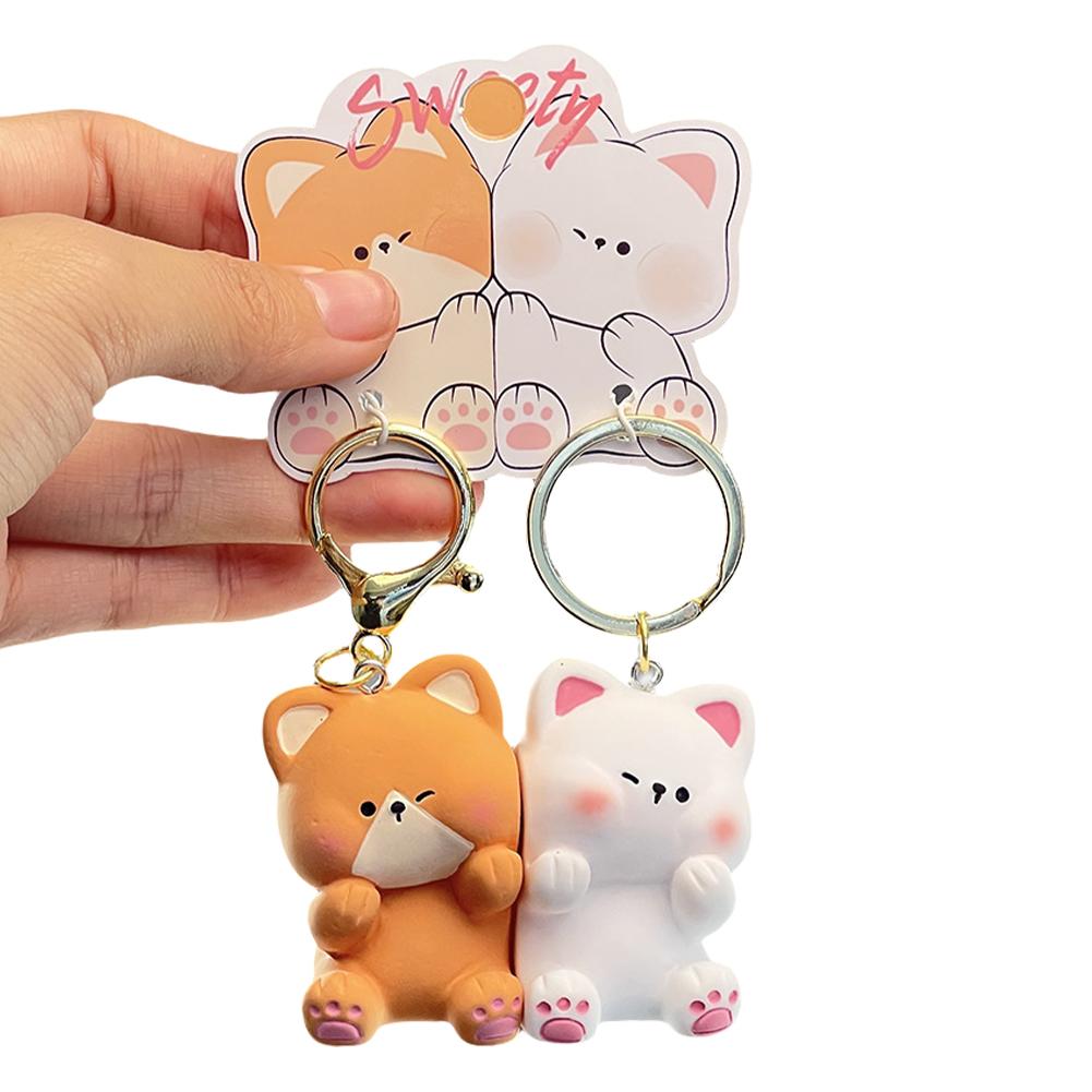 Милый мультяшный брелок для ключей, пара влюбленных, парный брелок, брелок, милый кулон на День святого Валентина, подарок Je O5V0