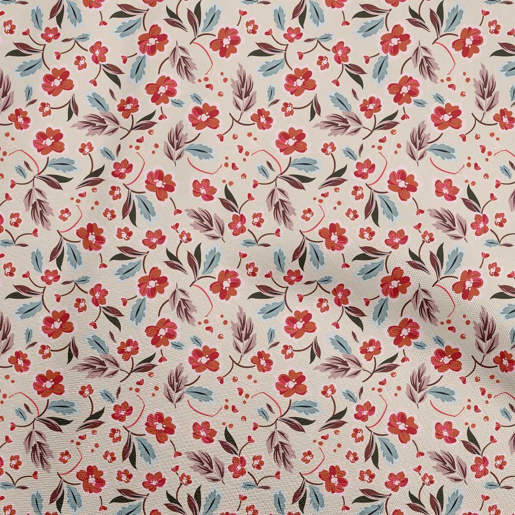 oneOone Cotton Flex Gray Fabric Floral Fabric For Sewing Printed Craft Fabric By The Yard 40 Inch