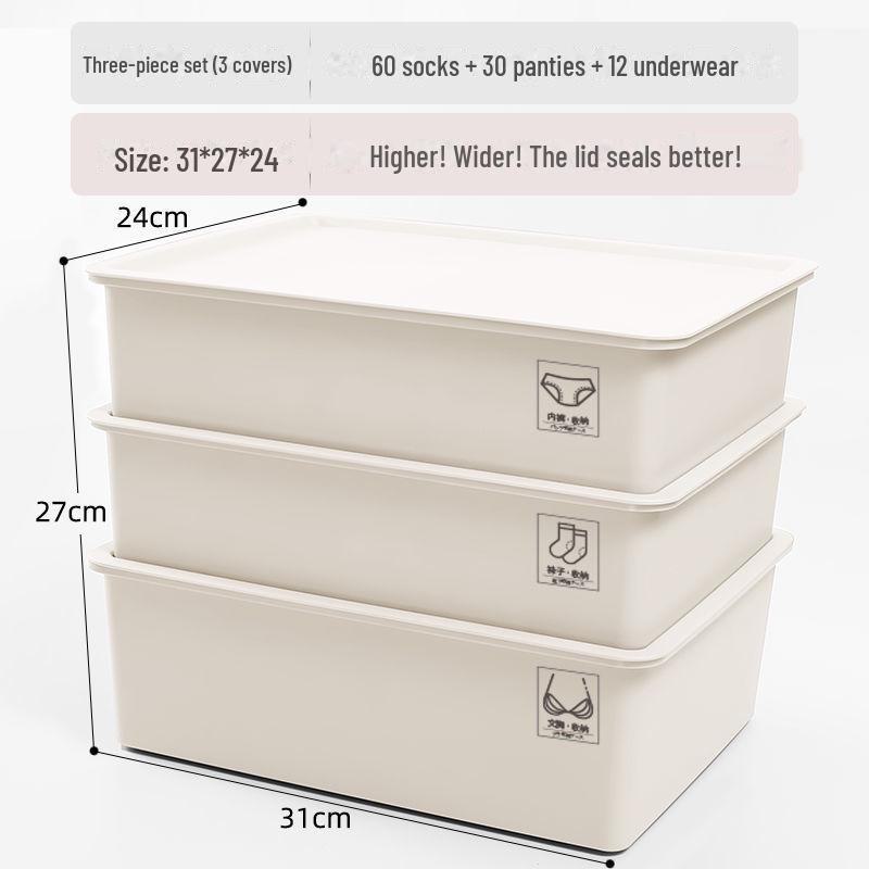 Drawer-Style Underwear and Socks Storage Box with Compartments
