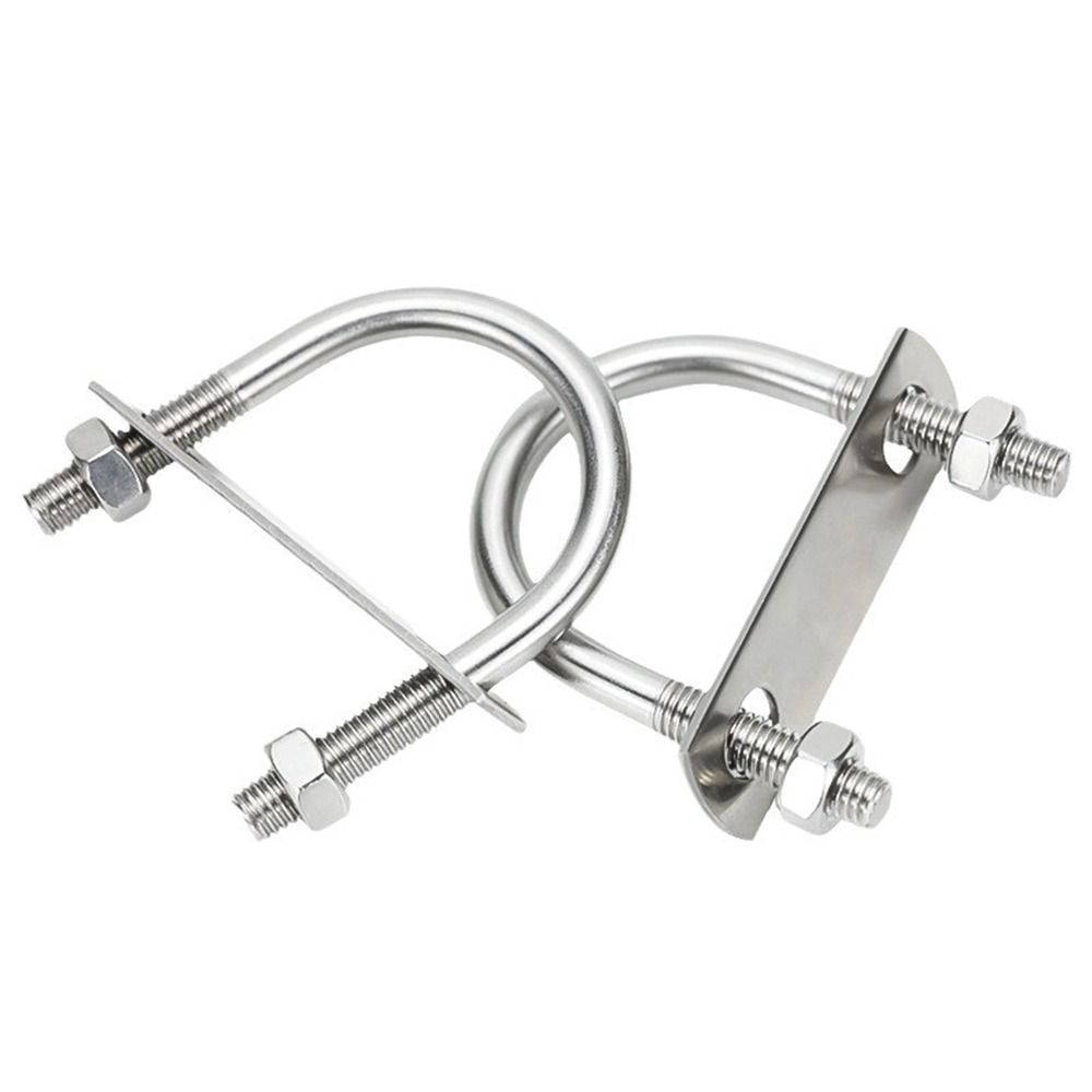1Set Screws Pipe U-clamp With Baffle Round Bolt New M10 Round Tube Clamp for Round Tube