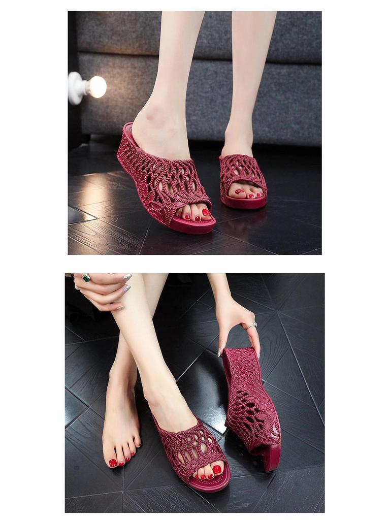 Трендовые женские летние сандалии на толстой подошве, увеличивающие рост, 2025