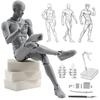 ЧАЛАН Рисование Подвижная фигурка с 30 подвижными суставами и подставкой от профессионального художника манги, рисунок мужского и мускулистого персонажа, мужская серая кукла,