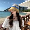 Shade Sun Caps Sunscreen Bucket Hat Stripe Beach Fisherman Hat Rainbow Straw Hat  Outdoor Sports