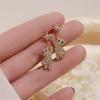 Fashion Cubic Zirconia Star Bear Piercing Stud Earrings For Women Wedding Party Classic Jewelry Christmas Gift
